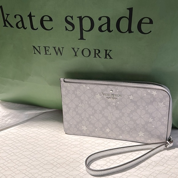 NWT Kate Spade Spade ♠️ Flower Star Toss Medium L-zip Wristlet main image 3